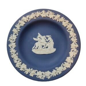 Wedgwood Jasparware Trinket Tray Muses With Pegasus. 4.5"